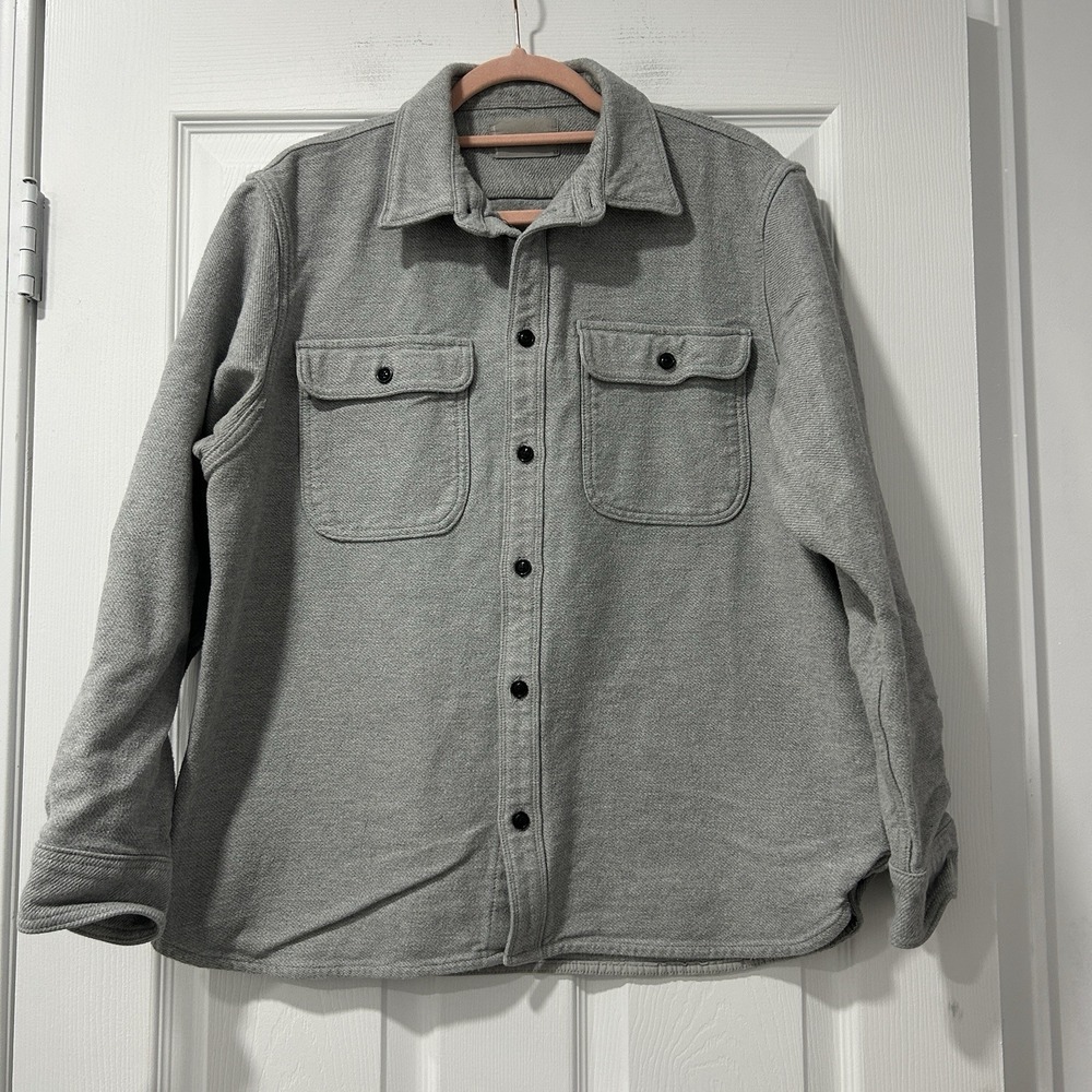 Everlane The Heavyweight Over Shirt 100% Organic Cotton Button Down Gray XL EUC